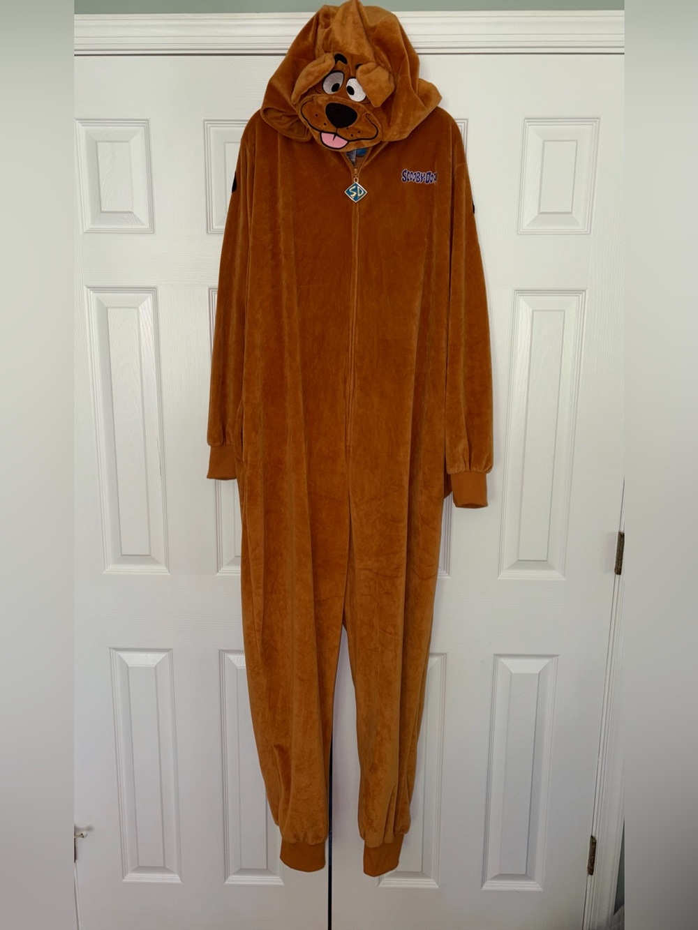 Scooby-Doo! Hooded Zip-Up One Piece Costume Brown Scooby Doo Size L/XL